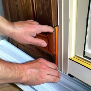 Использование подушки-расширителя при ремонте дверей без покраски.